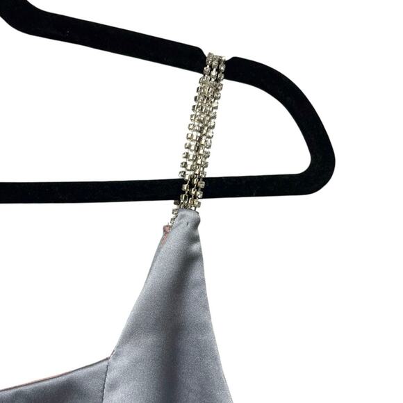 Vintage House of Bianchi Gown Special Occasion Long Dress Silver Gray Size 14 - Picture 2 of 6